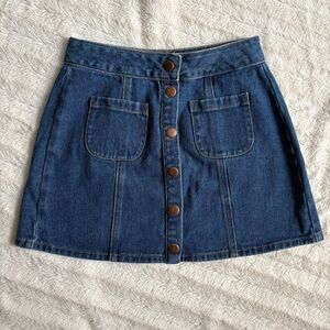 Brandy Melville A Line Denim Mini Skirt